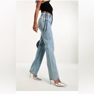 ASOS Design Light Blue High-Rise Straight Leg Women's Jeans